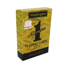 Waddingtons Number 1 Classic Gold Playing Cards - Waterproof Plastic Deck with Holographic Effects (Code 29391) - Board Game