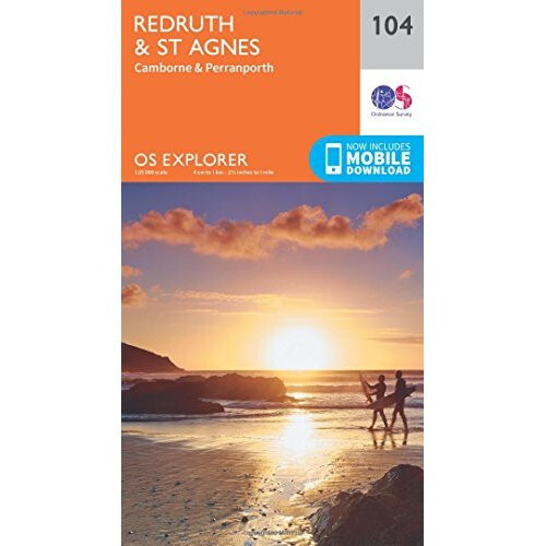 OS Explorer Map (104) Redruth and St Agnes