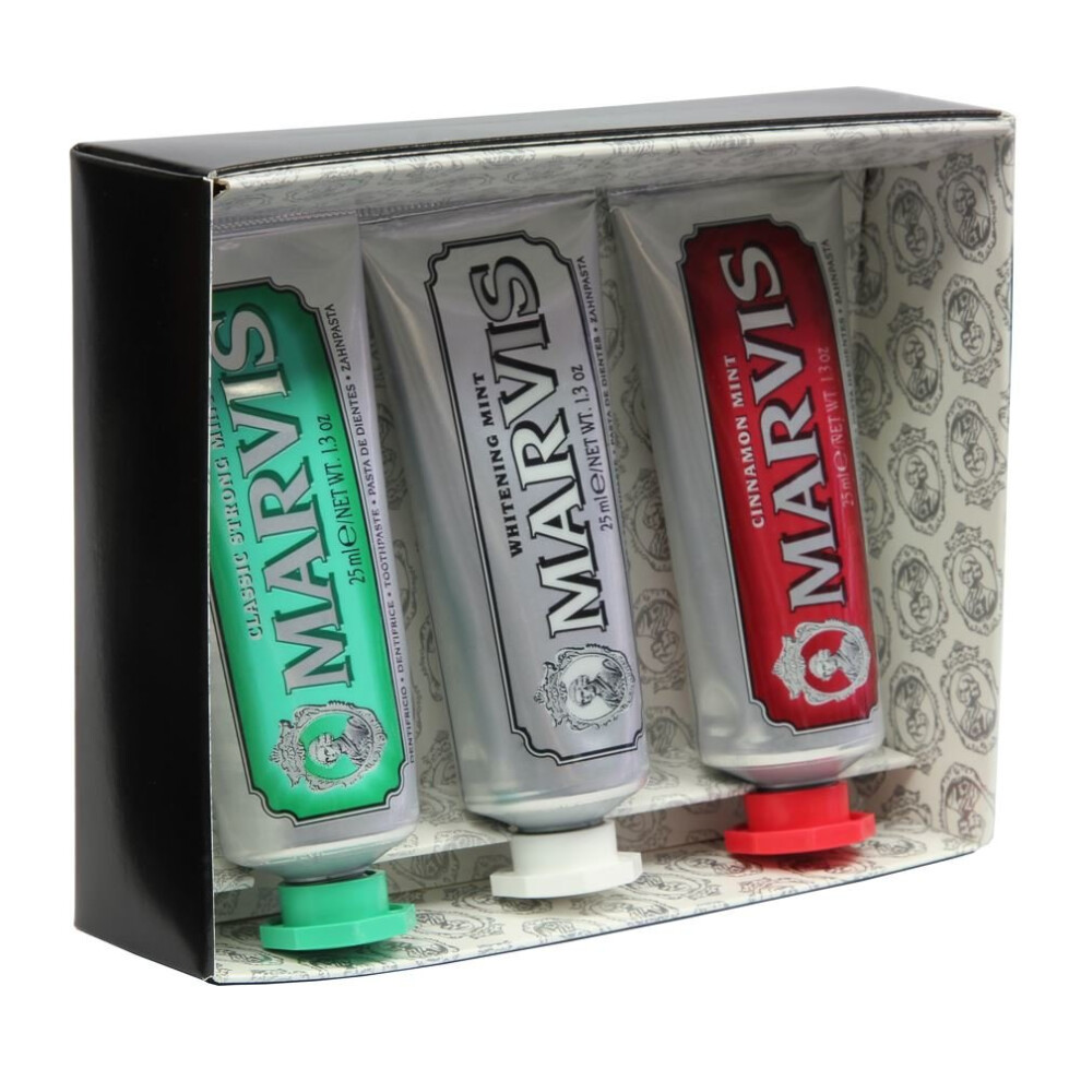 Marvis Travel Size Gift Set Box - Classic 25ml, Whitening 25ml + Cinnamon 2ml - Image 2