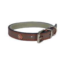 Rosewood Luxury Leather Dog Collar 22 - 26-inch, Brown