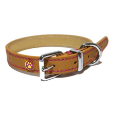 Rosewood Luxury Leather Dog Collar 22 - 26-inch, Tan