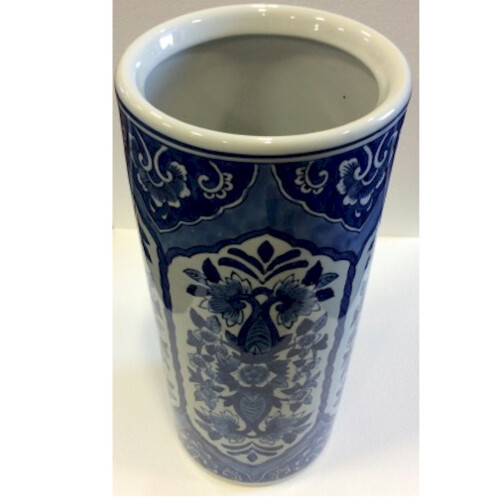 Blue and White Rope Ceramic Umbrella Stand / Walking Stick Stand 2