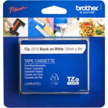 Brother TZE231S2 P-Touch Tape, 12mm x 4m, Black on White – Standard Adhesive Label Tape for Office and Home