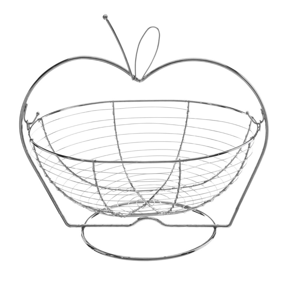 Apple Design Chrome Wire Fruit Basket Ideal For Fruits