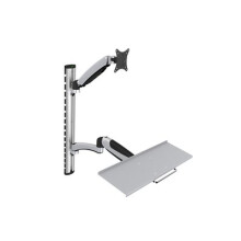 Draagsysteem voor LCD/LED monitor - DIGITUS - Met toetsenbordsteun - Kantelbaar - Wandmontage - Zwart