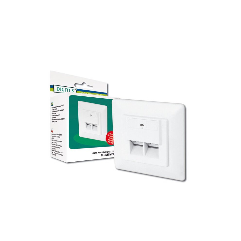 Digitus Modular Wall Outlet Cat6 Rj-45 Wire Connector 4016032175711