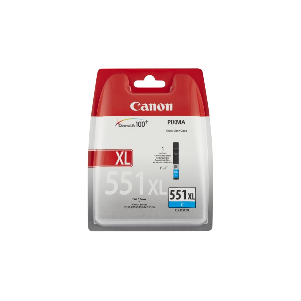 Canon 6444B004 (551 Cxl) Ink Cartridge Cyan, 695 Pages, 11Ml Blue
