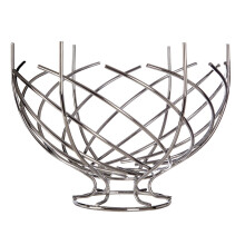 Nest Shape Chrome Fruit Basket, Modern and Eye-Catching Fruit and Vegetable Basket, Exotic Fruit Basket
