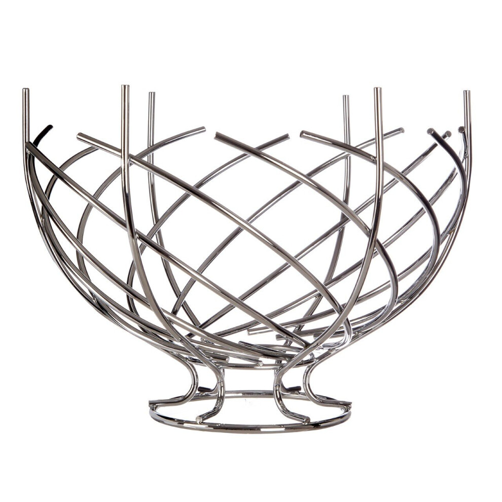 Nest Shape Chrome Fruit Basket, Modern and Eye-Catching Fruit and Vegetable Basket, Exotic Fruit Basket