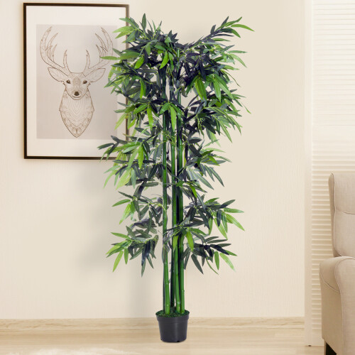 Outsunny 6ft Artificial Bamboo Tree Large Fake Bamboo Plant on OnBuy