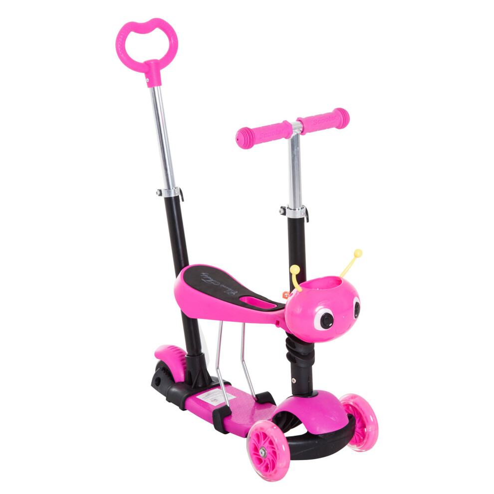 Homcom Kids' 5-In-1 Kick Scooter | Adjustable Kids' Scooter Pink