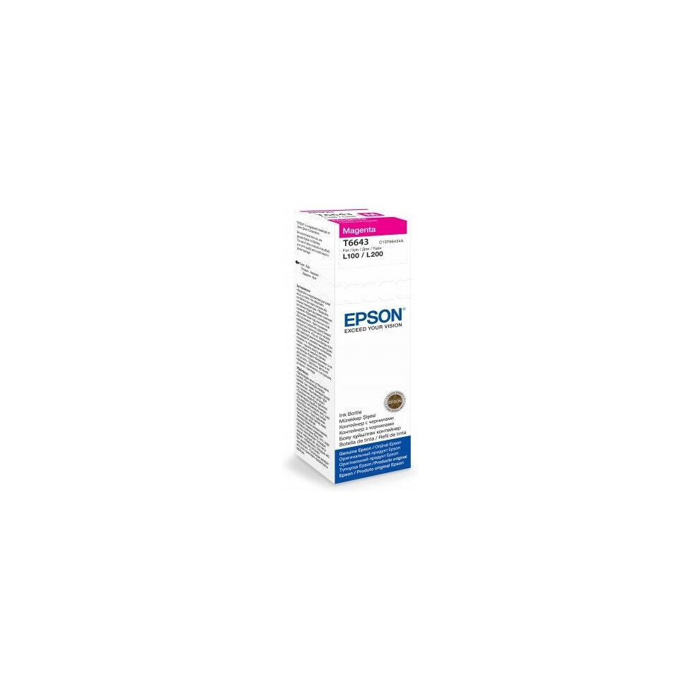 Epson T6643 Magenta Ink Bottle 70Ml Pink 8715946496559