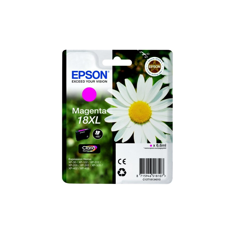 Epson C13T18134022 (18XL) Ink cartridge magenta, 450 pages, 7ml