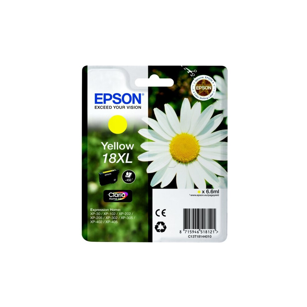Epson C13T18144022 (18XL) Ink cartridge yellow, 450 pages, 7ml