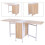 Homcom Homcom Foldable Dining Table - Oak & White | Folding Computer Desk 7