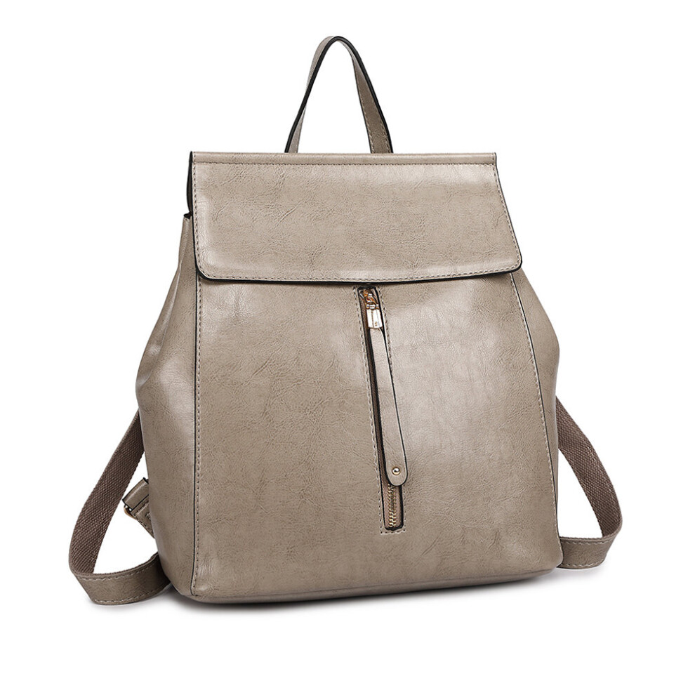 (Grey 6833) Faux Leather Women's Fashion Backpack