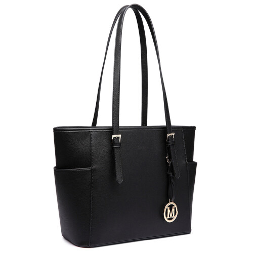Miss Lulu (Black 1642) Women's Adjustable PU Leather Shoulder Bag