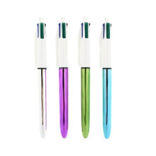 Caneta esferográfica - BIC - Brilho - 4 cores - Retrátil - Recarregável - Ponta média 1mm