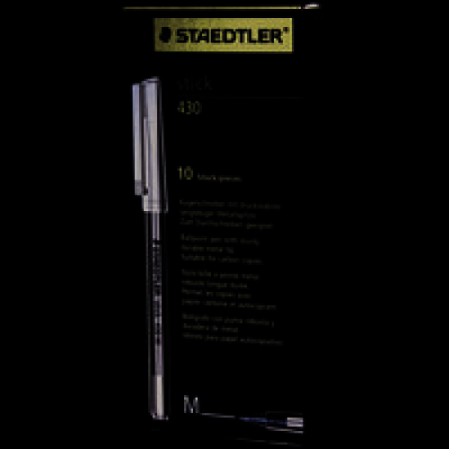 Staedtler Staedtler stick 430 Stick ballpoint pen Medium Black 10pc(s)