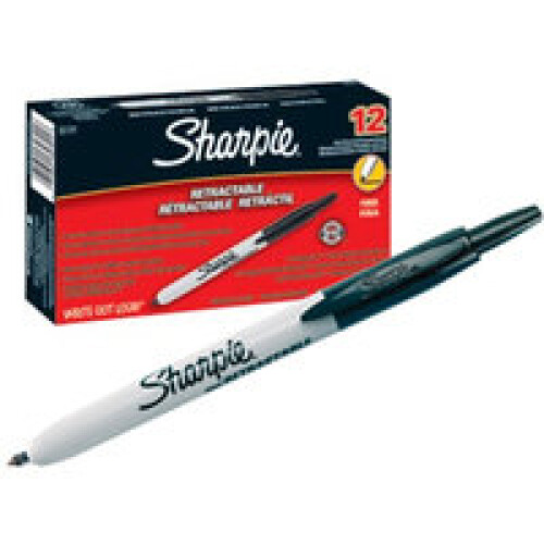 Sharpie Sharpie Fine Retractable Fine tip Black permanent marker