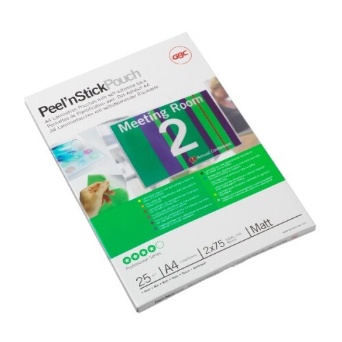 Pochette de plastification - GBC - Peel nStickPouch - A4 - Transparent - 25 pièces