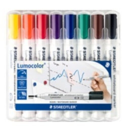 Staedtler Lumocolor 351 WP8 Chisel tip Black, Blue, Brown, Green,...