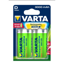 2x D R20 3000mAh NiMH 1,2V Varta batteri