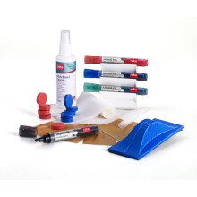 Kit quadro branco - NOBO - 1901430 - 8 marcadores - Limpador 125 ml - Apagador magnético + 50 recargas