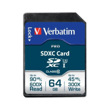 Scheda di memoria SDXC Verbatim PRO 64 Go Classe 10 UHS-I - Nero