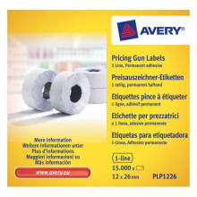 Avery PLP1226 Price tag Permanent White 15000pc(s) self-adhesive label
