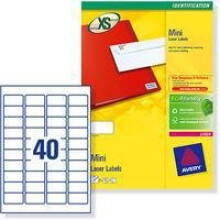 Avery White Mini Laser Labels White