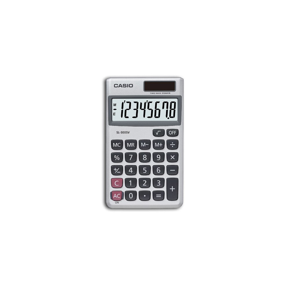 Casio Sl-300Sv Pocket Basic Silver Calculator