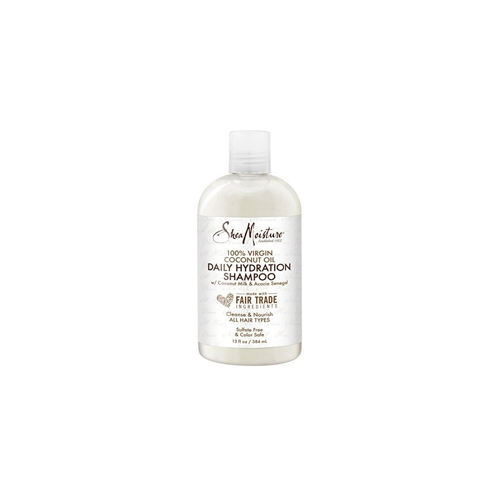 SheaMoisture 100% Virgin Coconut Oil Daily Hydration Shampoo, 13 Ounce