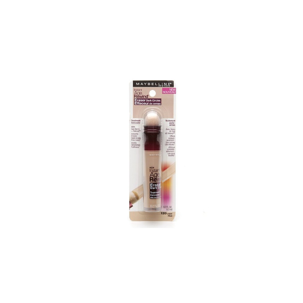 Maybelline Instant Age Rewind Eraser Dark Circles Treatment Concealer, Light 0.2 oz (Pack of 2)