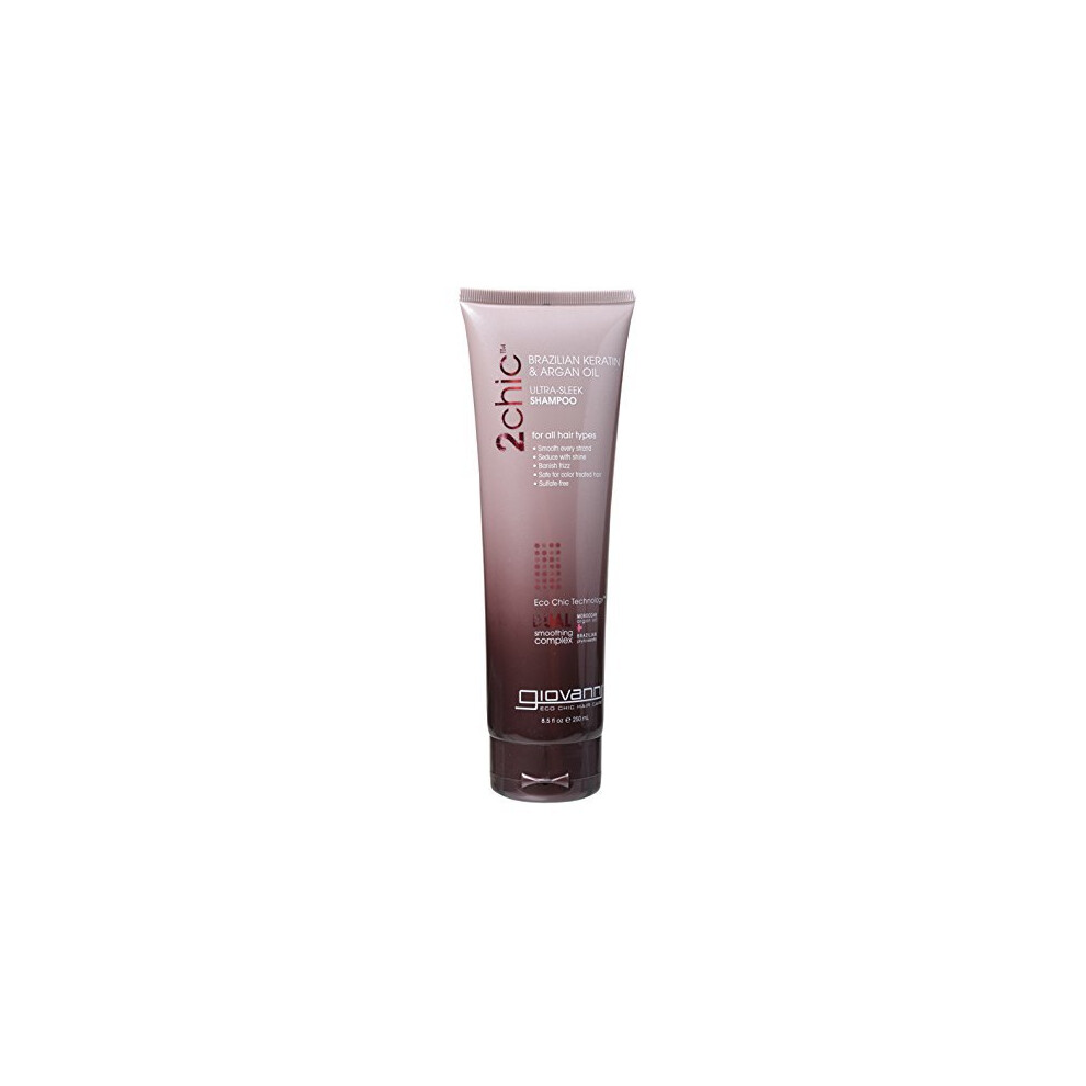Giovanni 2Chic Brazilian Keratin And Argan Oil Ultra-Sleek Shampoo, 8.5 Fluid Ounce