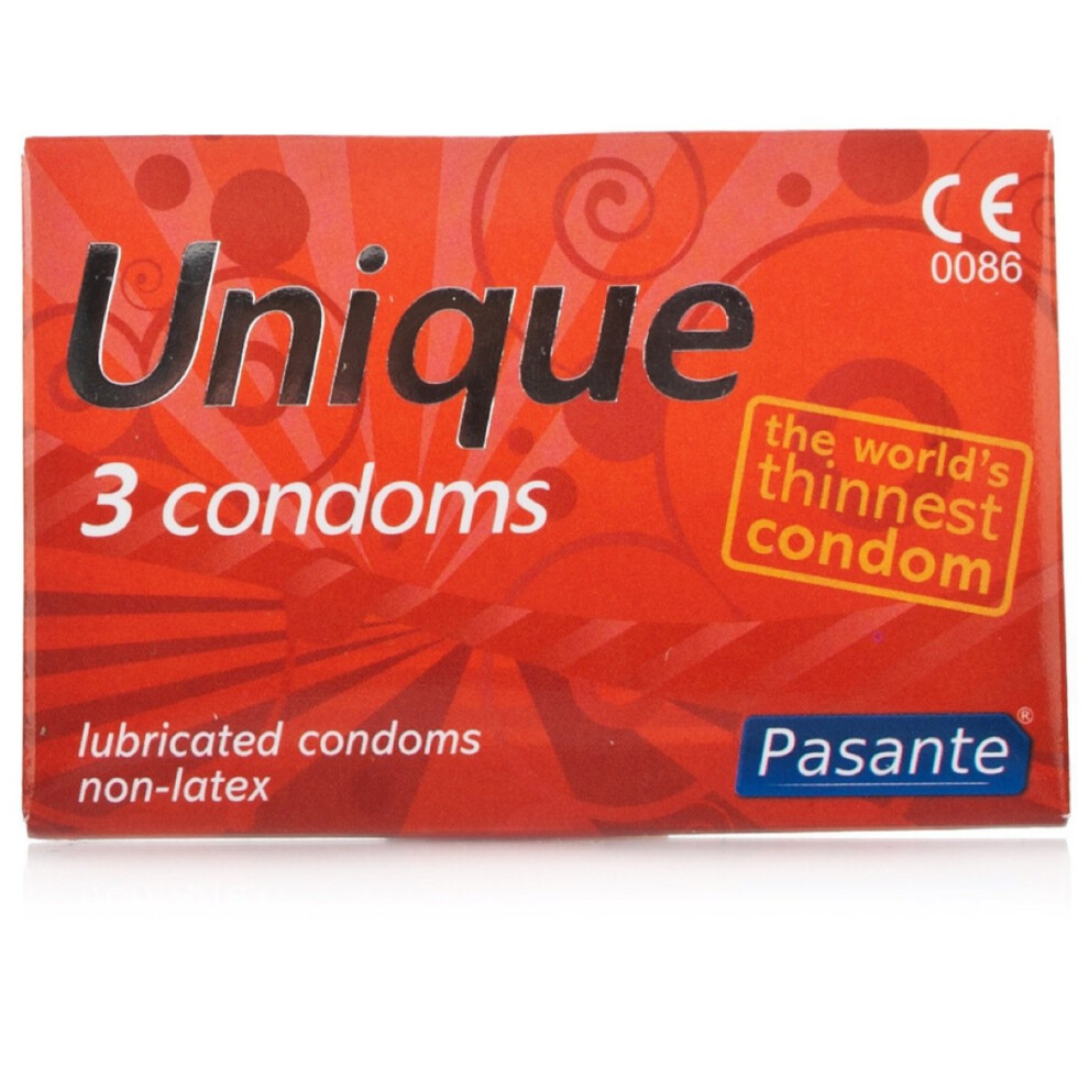 12 Pasante Unique Non latex Condoms, ( 4 x Pack of 3 Condoms