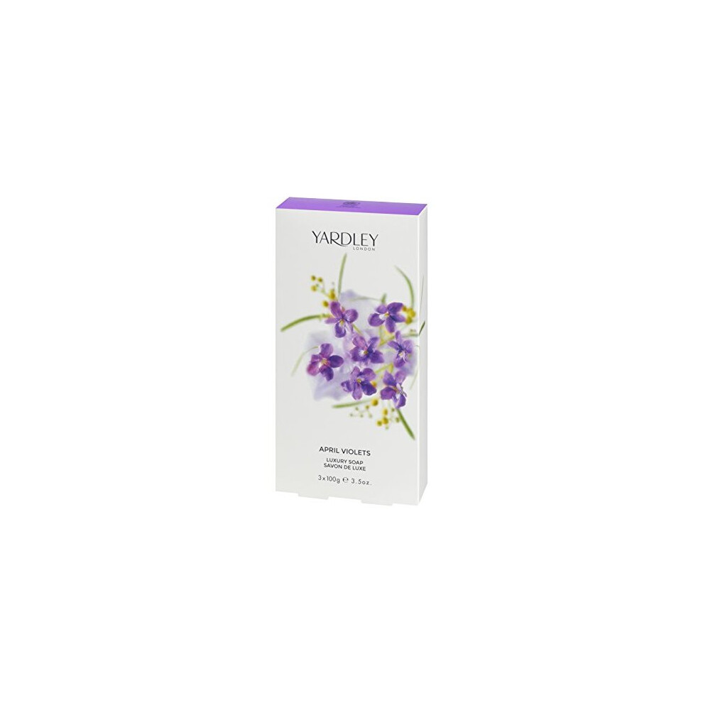 Yardley April Violets Luxury Bar Soap Set for Women 3 Count