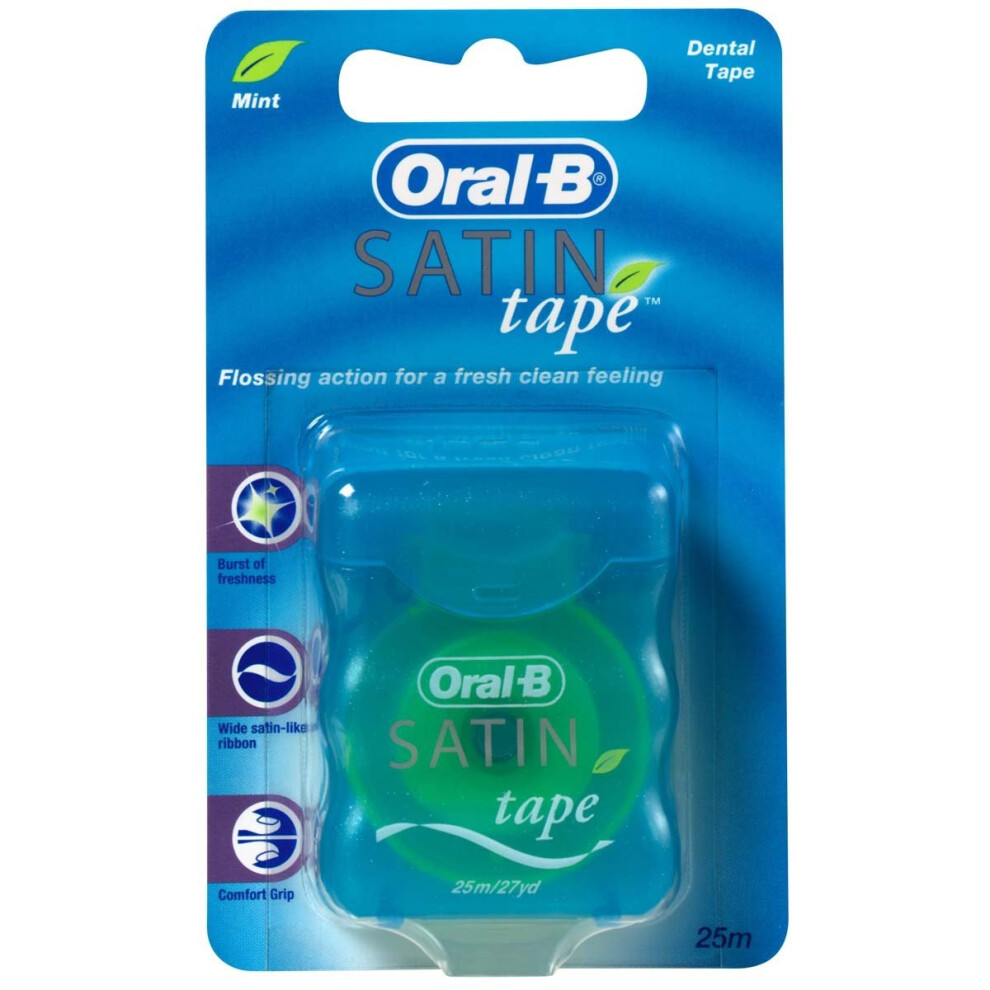 (12 x Satin Tape) Oral B Satin Tape Mint 25m/27yd