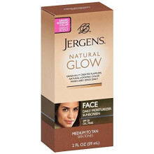 Jergens Natural Glow Daily Facial Moisturizer SPF 20, Medium To Tan Skin Tones 2 oz (Pack of 3)