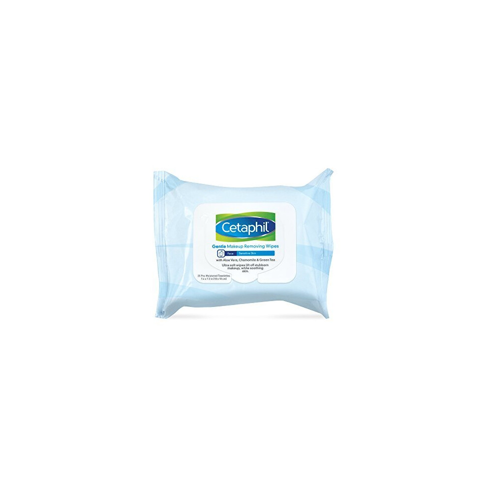 Cetaphil Gentle Makeup Removing Wipes, 25 Count - Ultra-Gentle Cleansing for All Skin Types