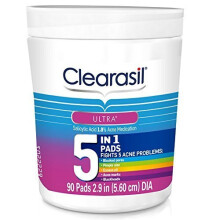 Clearasil Stubborn Acne Control 5in1 Reinigingspads, 90 stuks (Verpakking kan variëren)