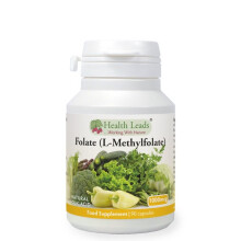 Health Leads Folate (L-Methylfolate) 1000mcg, 90 Capsules - Natural 5-MTHF Vitamin B9 for Better Absorption