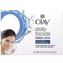 Olay Daily Deeply Clean 4-in-1 Water Activated Cleansing Face Cloths 33ct Pack of 4
