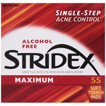 Stridex, Maximum, Alkoholfrei, 55 Soft-Touch-Pads