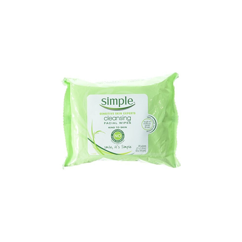 Simple Cleansing Facial Wipes 25 Count (3 Pack)