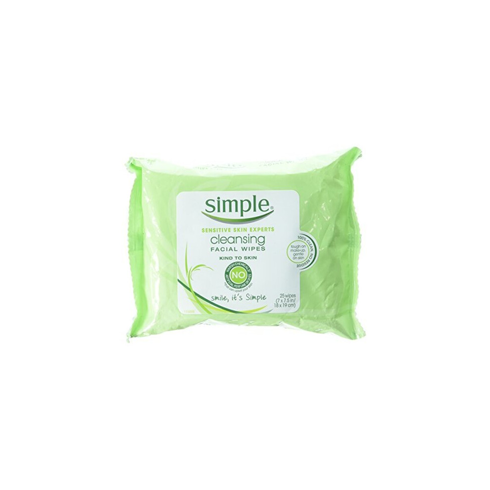 Simple Cleansing Facial Wipes 25 Count (3 Pack)