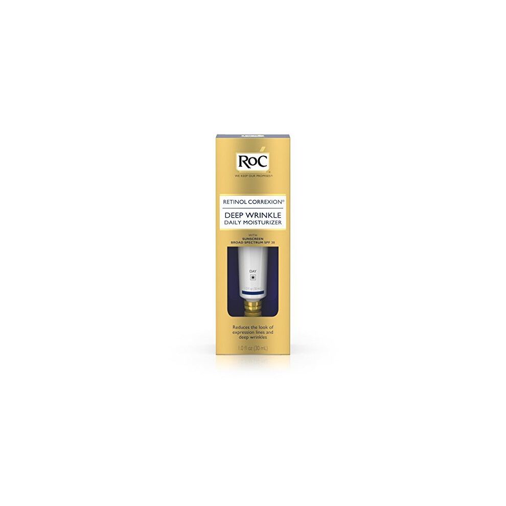 Roc Retinol Correxion Deep Wrinkle Treatment Daily Moisturizer With Sunscreen Broad Spectrum spf 30, 1 Oz.