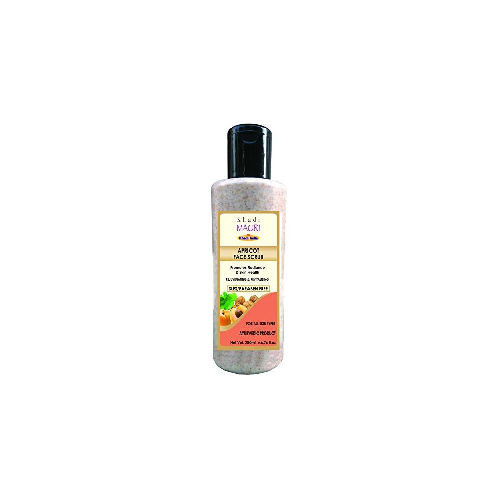 Khadi Apricot Face Scrub - Dead Skin Remover Amp; Revitalises Skin Health - 200 Ml