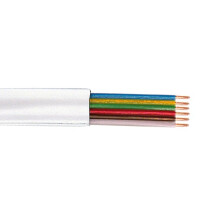 FDL 6 CORE FLAT MODULAR TELEPHONE CABLE - 100M / WHITE