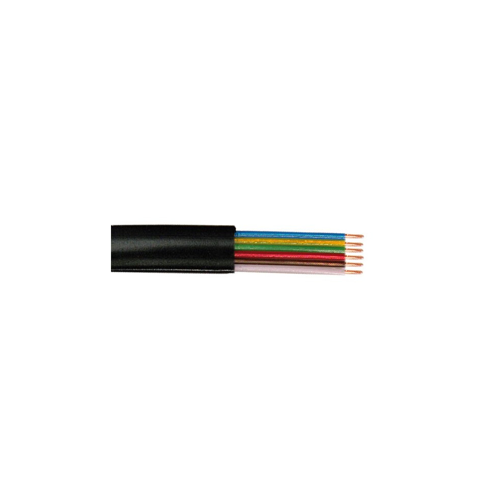 Fdl 6 Core Flat Modular Telephone Cable - 100M / Black 5055309619694